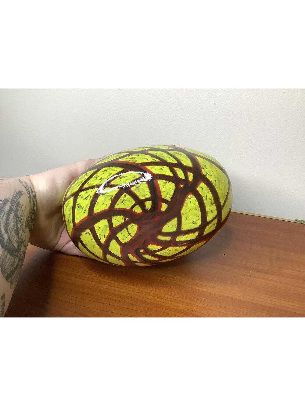 < Vintage Murano Style Art Glass Purse Sculpture/Vase/Catch-All > - Picture 8 of 10